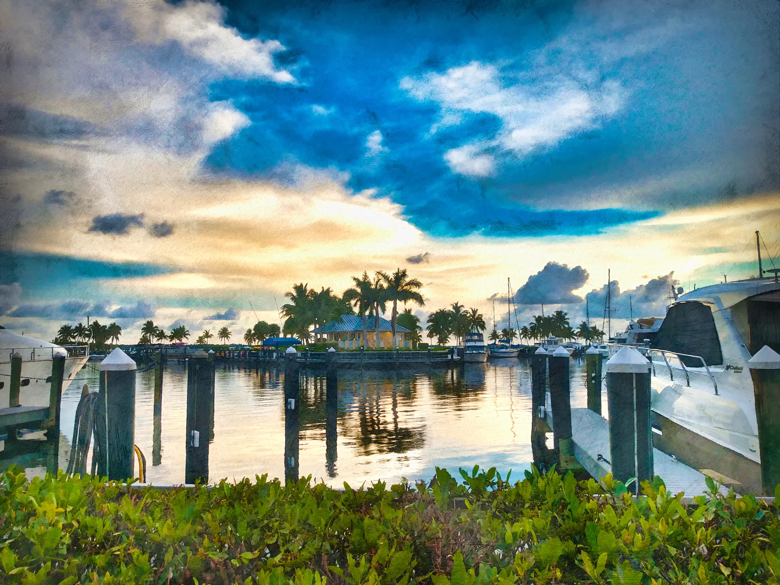 Waterfront view near The Westin Cape Coral Resort at Marina Village departure area for Big Tiki Tours