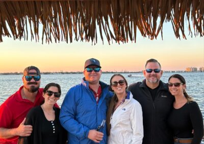 Birthday celebration on a private tiki boat tour in Cape Coral