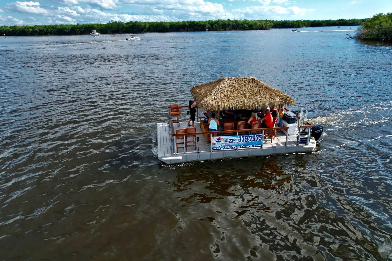 Shaded tiki roof providing comfort